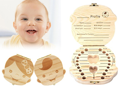  Mangostyle Baby Teeth Box Save Wooden Boxes Personalized Deciduous Souvenir Box,Customize Personalized Baby Teeth Box (English, Boy) 