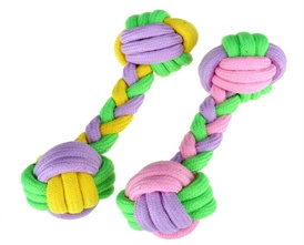 Durable Knot Cotton Rope Dog Cleaning Teeth Woven Dumbbell Ball with Pet Chew Toys